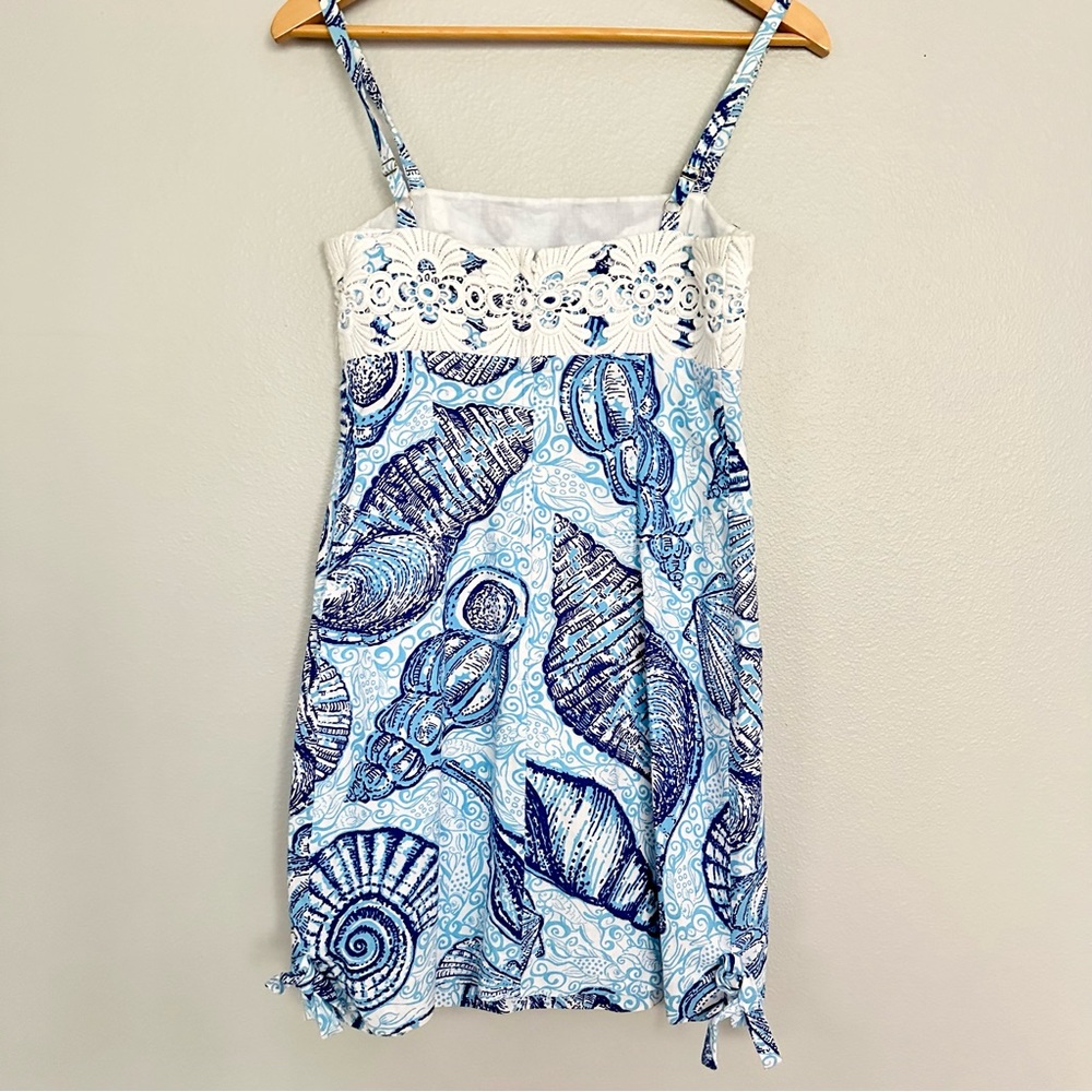 Lilly Pulitzer Blue and White Shell Print Mini Dress - Picture 6 of 10